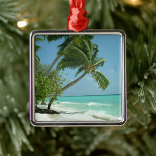 Beautiful Beach, Maldives Metal Tree Decoration
