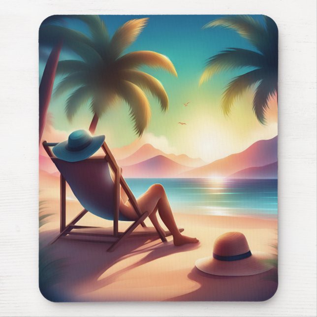 beautiful beach mouse pad (Front)