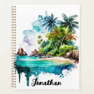 Beautiful Beach Ocean Waves Sand Sea Shells Planner