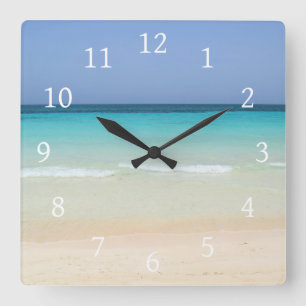 Beautiful Beach Photo 197 Square Wall Clock