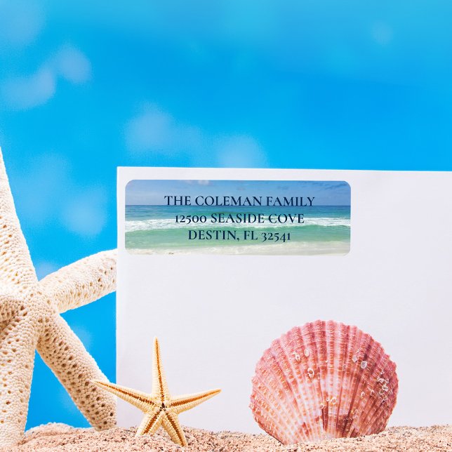 Beautiful Beach Photo Florida Ocean Return Address Label (Creator Uploaded)