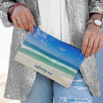 Beautiful Beach Photography Personalised Vacation Accessory Pouch
