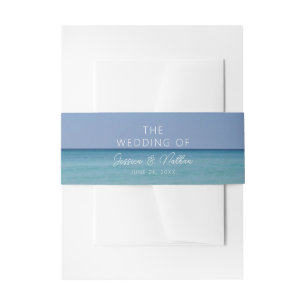 Beautiful Beach Photography Personalised Wedding Invitation Belly Band