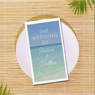 Beautiful Beach Photography Personalised Wedding Napkin
