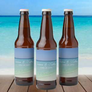 Beautiful Beach Photography Wedding Customisable Beer Bottle Label