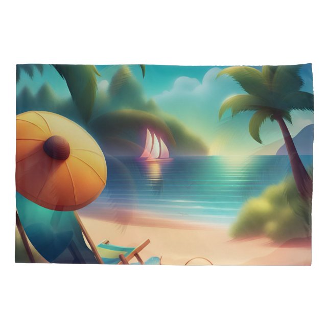 beautiful beach pillowcase (Back)