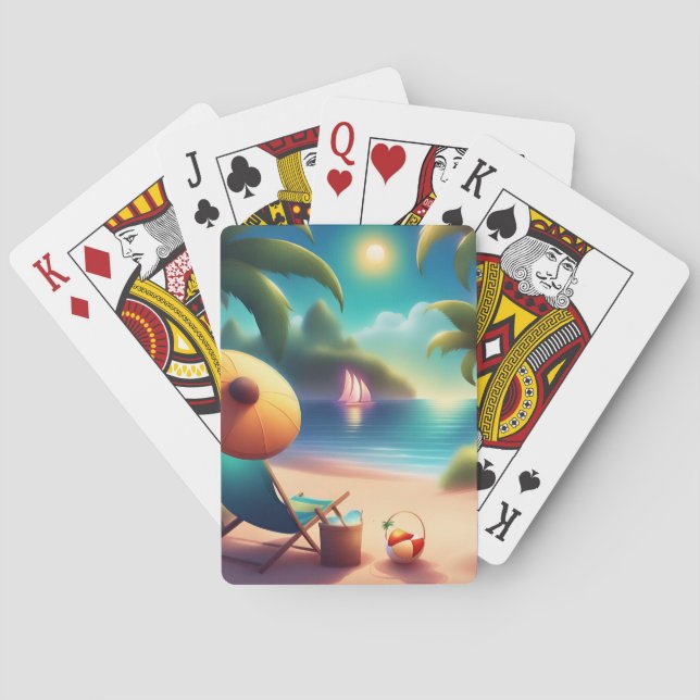 beautiful beach playing cards (Back)
