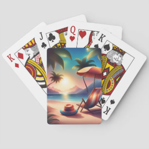 beautiful beach playing cards