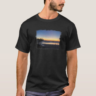 Beautiful Beach Scene California Waves Sunset Palm T-Shirt