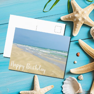 Beautiful Beach Seaside Photography Happy Birthday Postcard