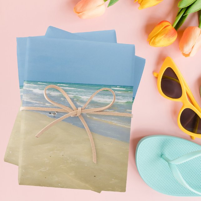 Beautiful Beach Seaside Wrapping Paper Sheet (Creator Uploaded)
