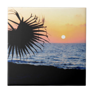 BEAUTIFUL BEACH SUNSET CERAMIC TILE