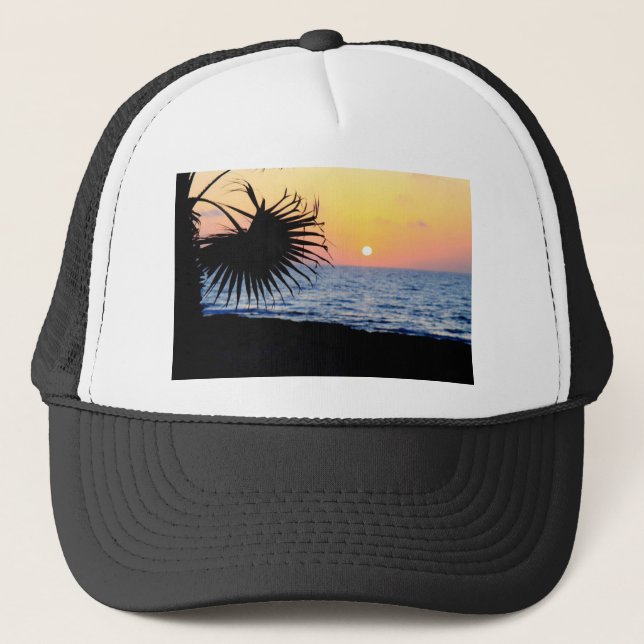 BEAUTIFUL BEACH SUNSET TRUCKER HAT (Front)