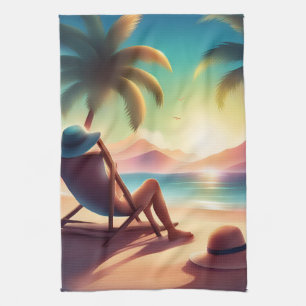 beautiful beach tea towel