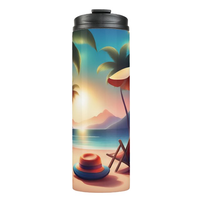 beautiful beach thermal tumbler (Front)