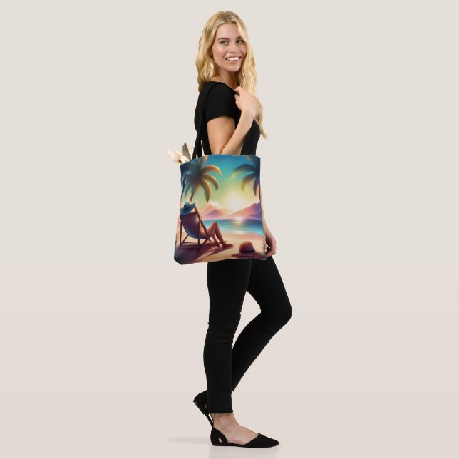 beautiful beach tote bag (On Model)