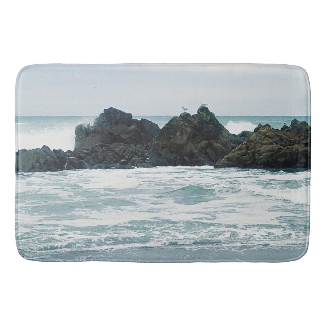 Beautiful beach view...... bath mat (Front)