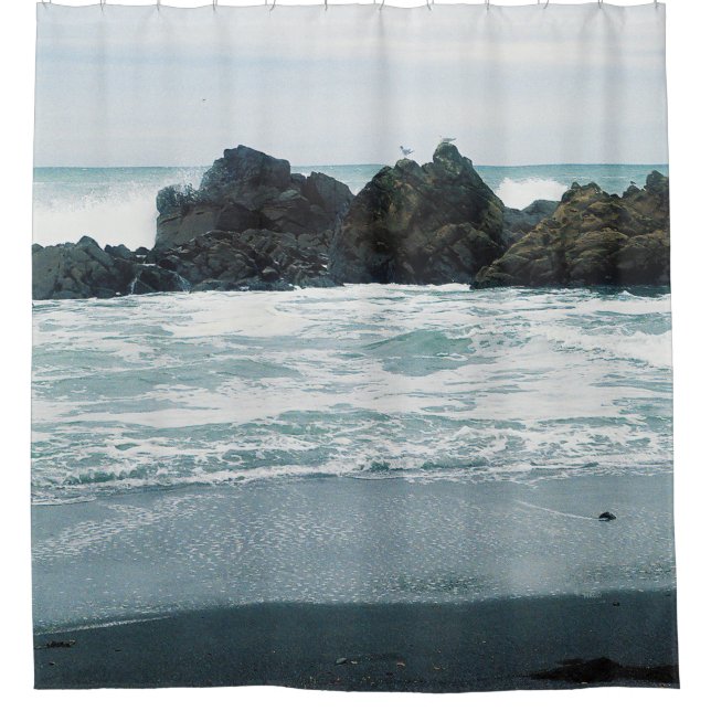 Beautiful beach view...... shower curtain (Front)