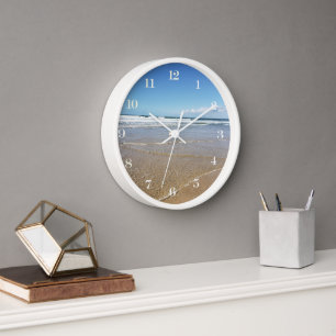 Beautiful Beach View Soulac Sur Mer France Round Clock