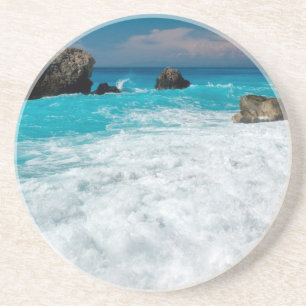 Beautiful Beach Water Surf Aloha Hawaiian Wedding Coaster