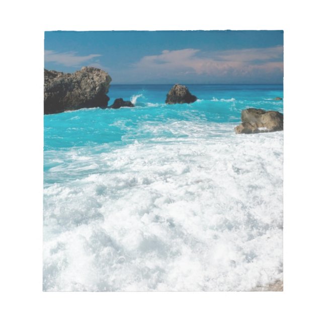 Beautiful Beach Water Surf Aloha Hawaiian Wedding Notepad (Front)