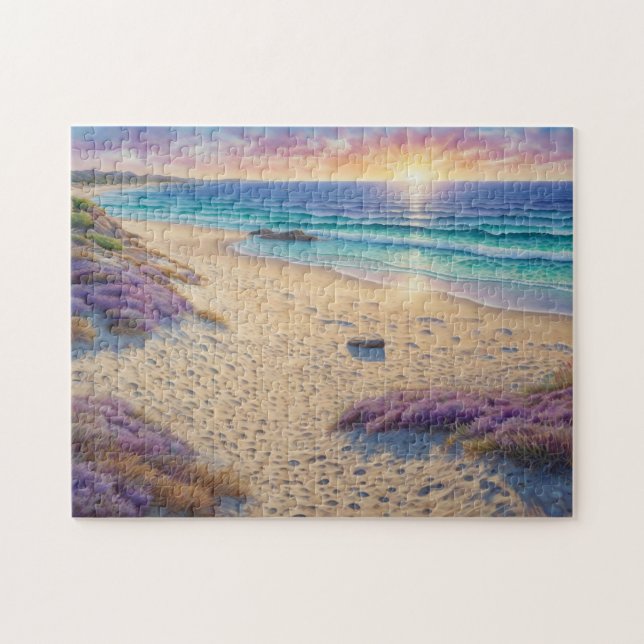 Beautiful Beach Waves and Shore Art Jigsaw Puzzle (Horizontal)
