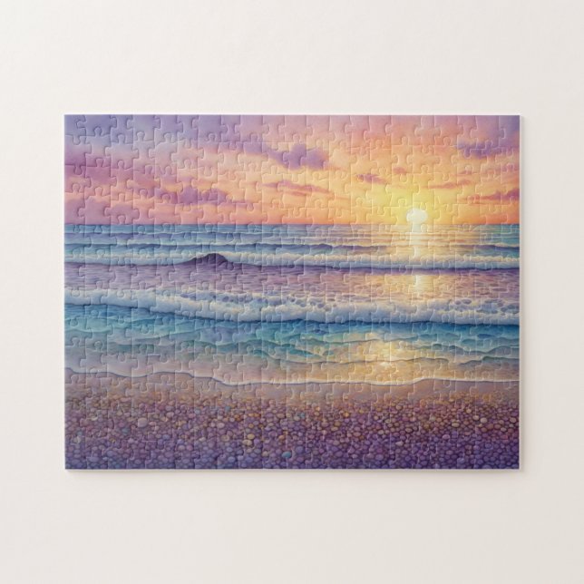 Beautiful Beach Waves and Shore Art Jigsaw Puzzle (Horizontal)