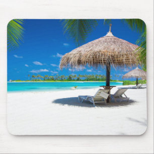 Beautiful Beach with Turquoise Water, White Sand Mouse Pad