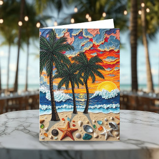 Beautiful Beachy Happy Birthday Card