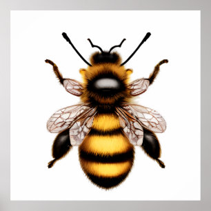Beautiful Bee Portrait  Poster