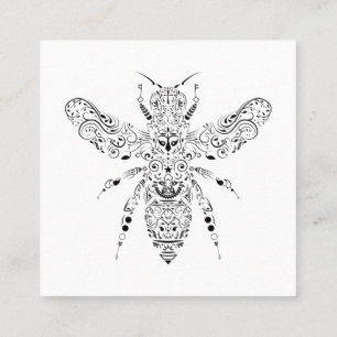 beautiful bee square business card