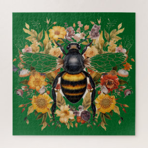 Beautiful Bee & Wildflowers  Jigsaw Puzzle
