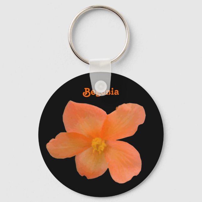 Beautiful Begonia Customisable Keychain (Front)