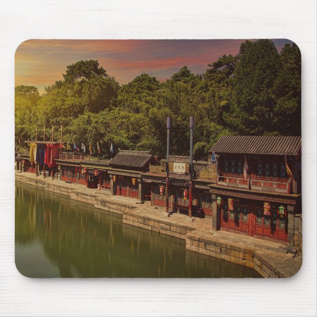 Beautiful Beijing Summer Palace at Sunset Mouse Pad (Front)