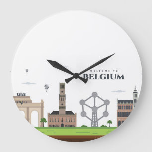 Beautiful Belgium Large Clock