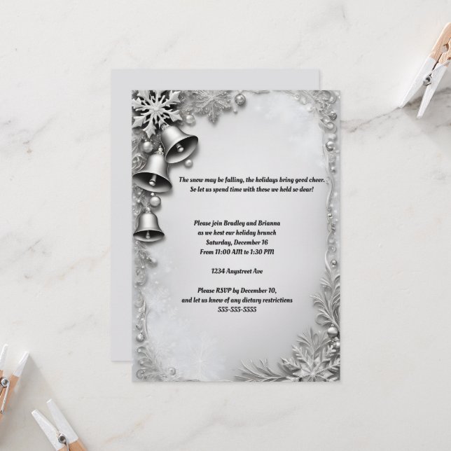 Beautiful Bells Christmas Party  Invitation (Front/Back In Situ)