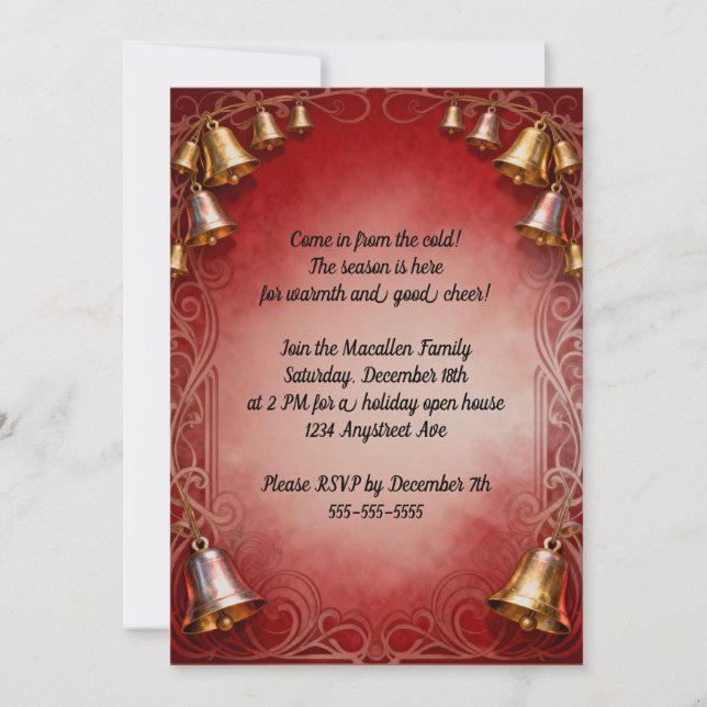 Beautiful Bells Christmas Party Invitation (Front)