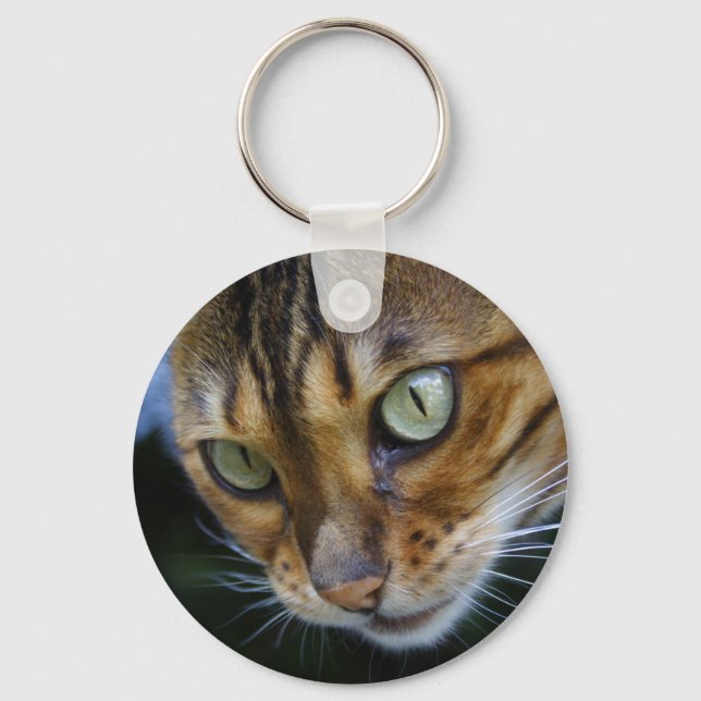 Beautiful Bengal Cat Key Ring (Front)