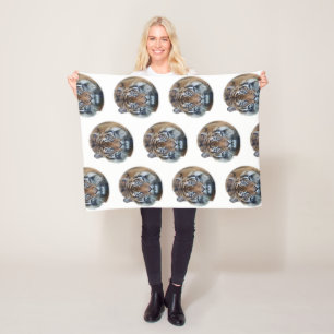 Beautiful Bengal Tiger Face Photo Fleece Blanket