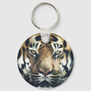 Beautiful Bengal Tiger Face Photo Key Ring