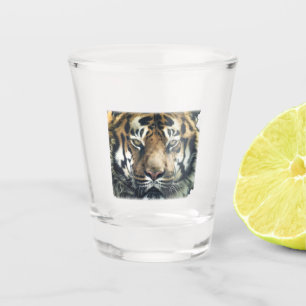 Beautiful Bengal Tiger Face Photo Shot Glass