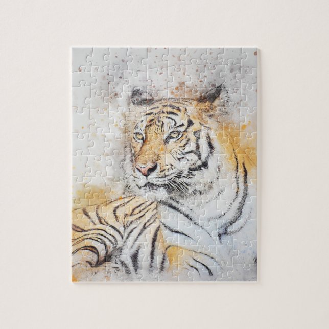 Beautiful Bengal Tiger Painting Jigsaw Puzzle (Vertical)