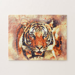 Beautiful Bengal Tiger Painting Wild Cat Jigsaw Puzzle