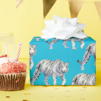 Beautiful Bengal White Tiger Blue Pattern