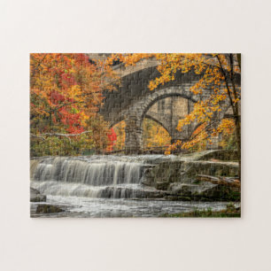 Beautiful Berea Falls In Autumn Jigsaw Puzzle