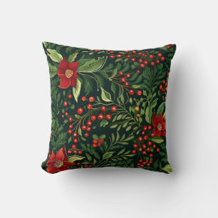 Beautiful Berries Flowers Christmas Cushion
