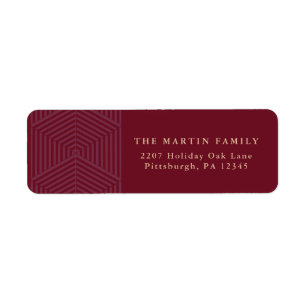 Beautiful Berry Geometric Christmas Return Address Label
