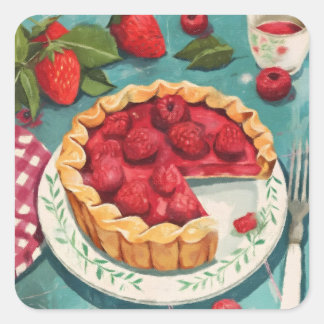 Beautiful Berry Pie Square Sticker