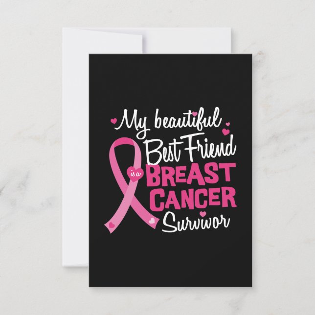 Beautiful Best Friend Breast Cancer Survivor Card (Front)