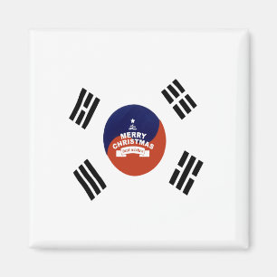 Beautiful Best wishes South Korea Merry Christmas Magnet
